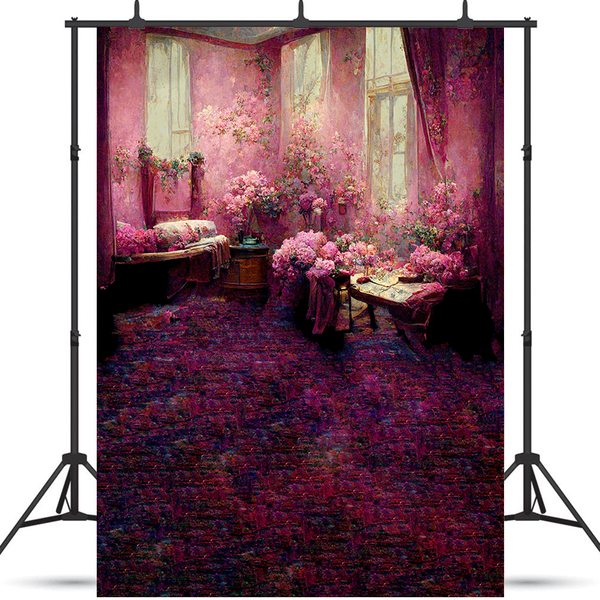 Pink Castle Victorian Style Backdrop for Photo SBH0511