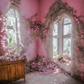Pink Floral Castle Background Backdrop for Photo SBH0515