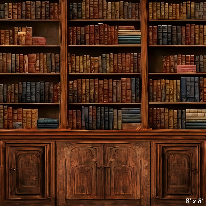 Old Wood Bookshelf Book Backdrop Background SBH0525 – Starbackdrop