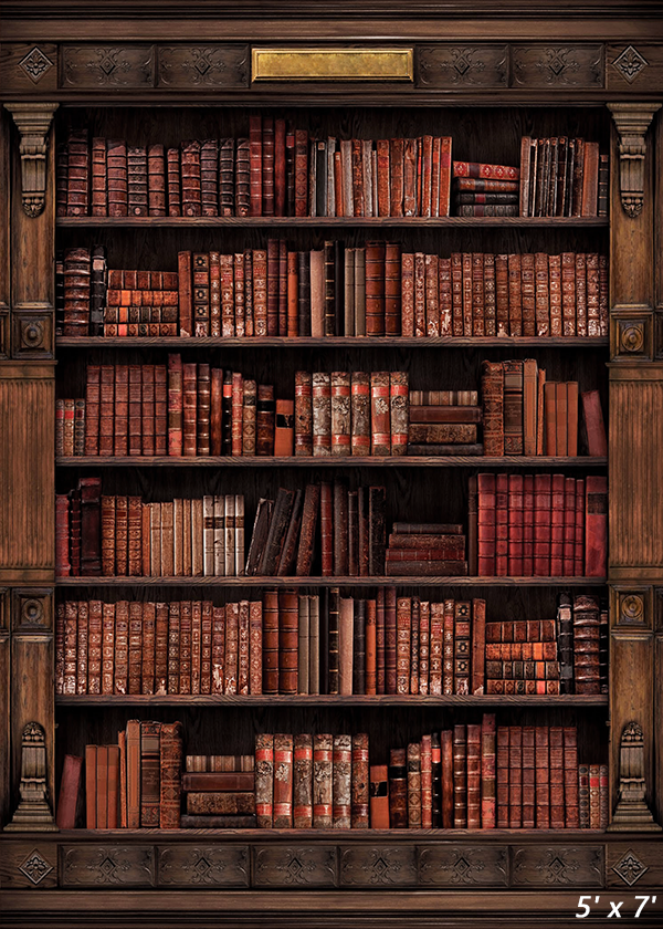 Library Antique Bookcase Fabric Backdrop SBH0529 – Starbackdrop