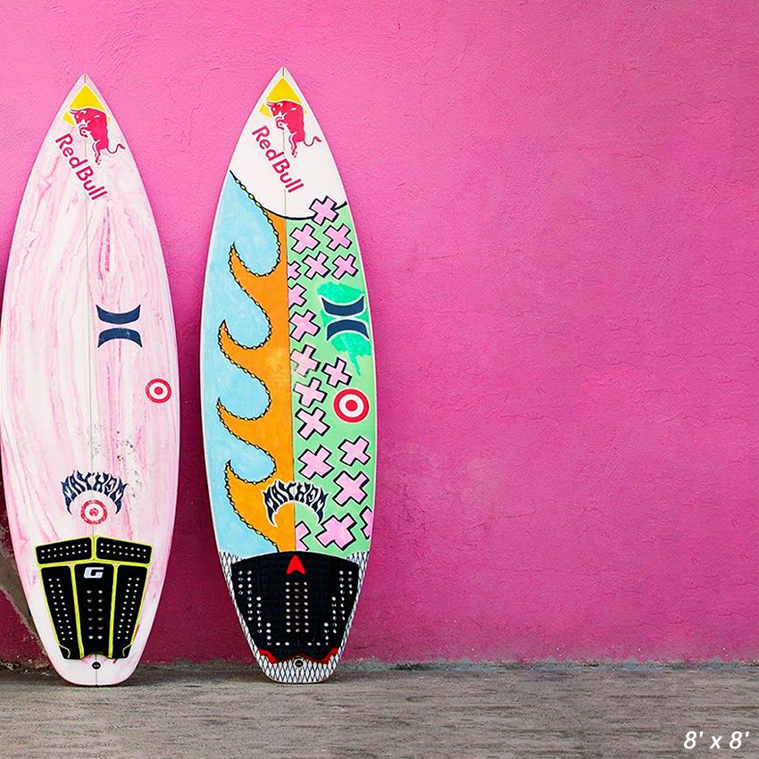 Pink Background Surfing Boards Backdrop SBH0534