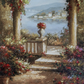 Oil Painting Summer Garden Backdrop Background SBH0563