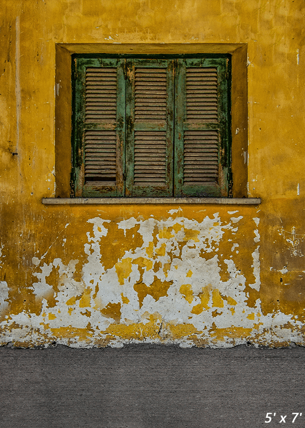 Yellow Old And Worn House Photography Backdrop SBH0568