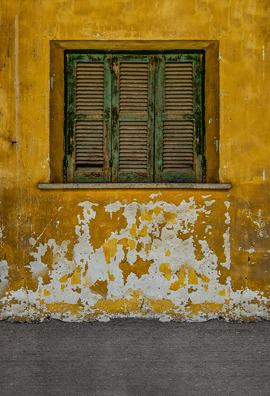 Yellow Old And Worn House Photography Backdrop SBH0568