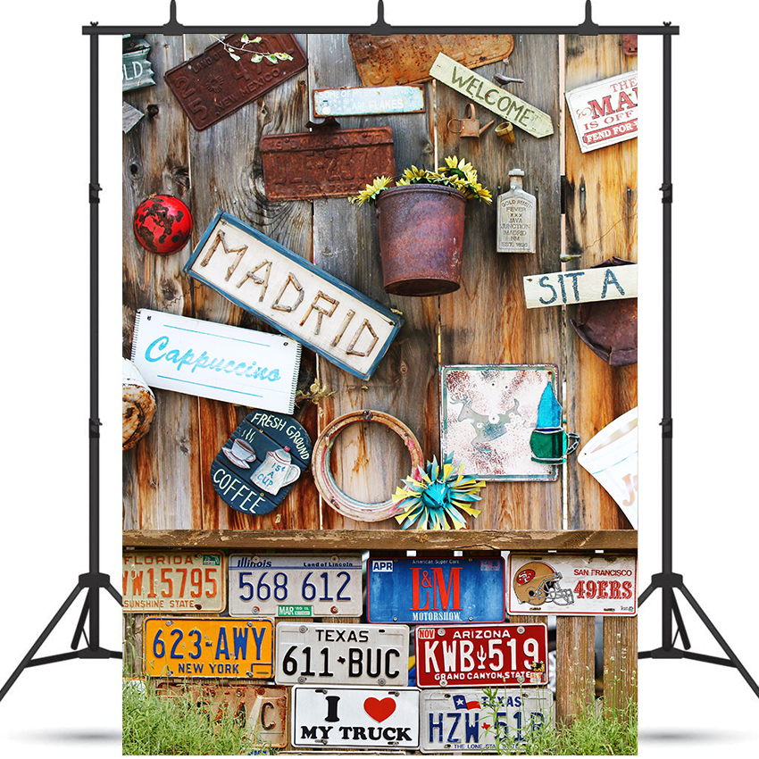 Assorted-color Signage Lot  Wooden Wall Backdrop SBH0570
