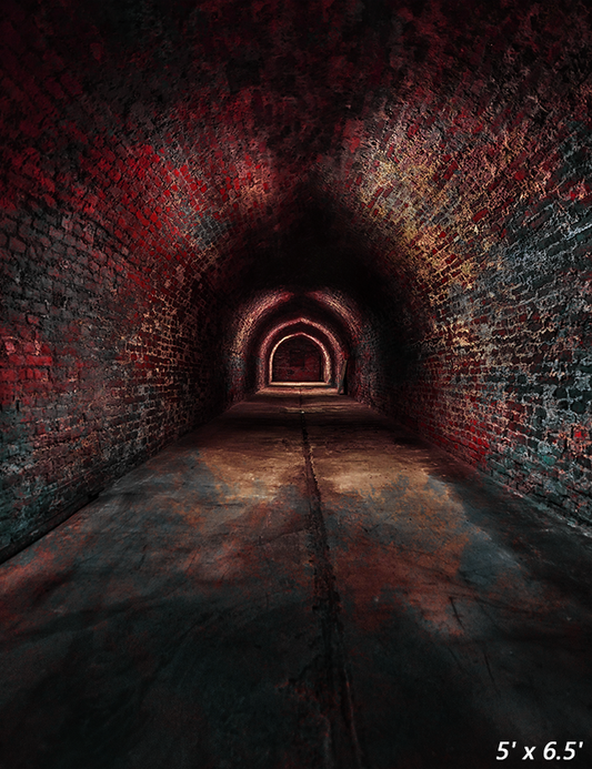 Long Underground Brick Tunnel Photography Backdrop SBH0585