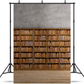 Old Books On Wooden Shelf Backdrop for Photo SBH0606