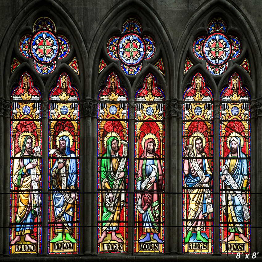 Cathedral Interior Glass Windows Backdrop for Photo SBH0610