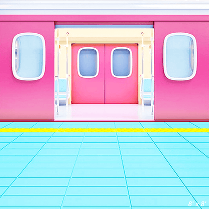 Kawaii Subway Fashion Doll Photography Backdrop SBH0615