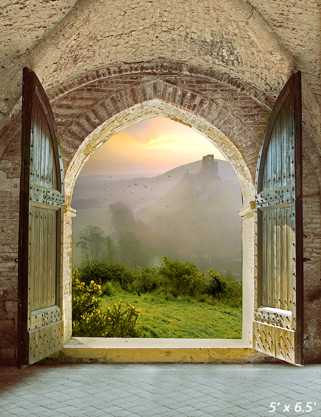 Beautiful Arch Doorway Scenery Backdrop for Photo SBH0617