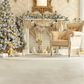 Beige Christmas Living Room Backdrop for Photo SBH0623