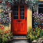 Country Front Door Floral Abundance Photo Backdorp SBH0625