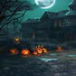 Horror Pumpkins Halloween Backdrop for Photo SBH0629