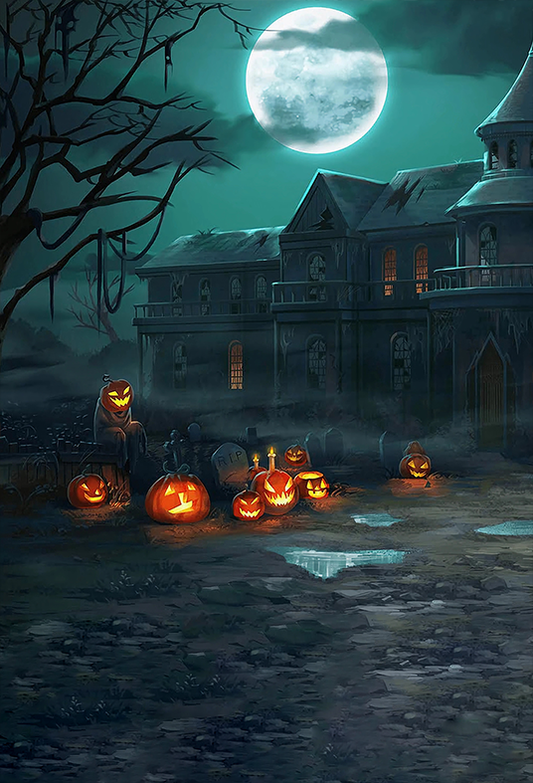 Horror Pumpkins Halloween Backdrop for Photo SBH0629