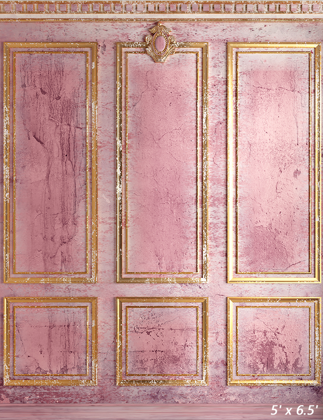 Old Gold Stucco Pink Classic Wall Backdrop for Photo SBH0636