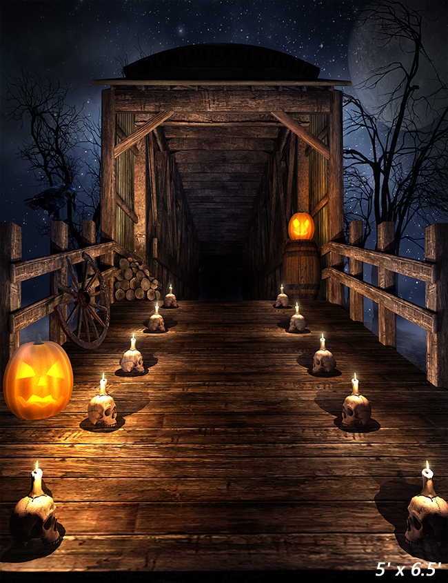 Halloween Skull Chalet Studio Background for Halloween Party SBH0640