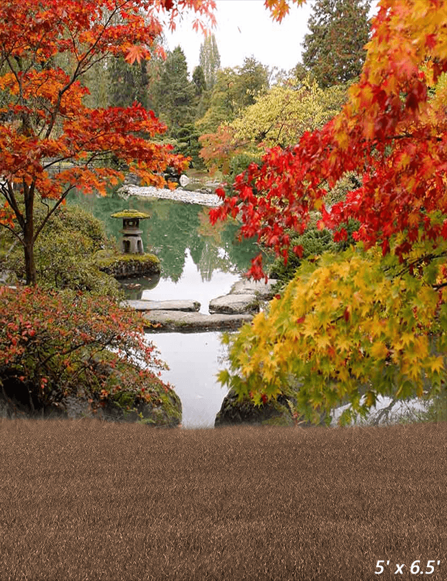 Japanese Fall Park Landscape Backdrop for Photography SBH0641