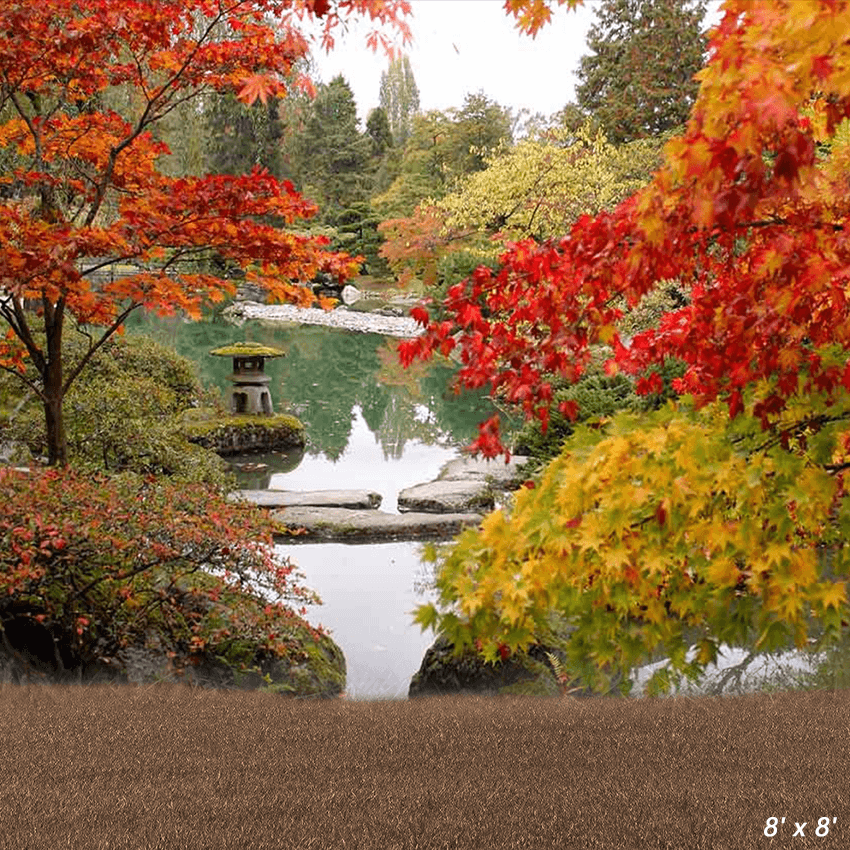 Japanese Fall Park Landscape Backdrop for Photography SBH0641