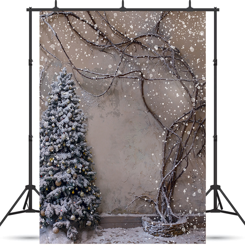 Christmas Winter Snow Tree Natural Scenic Photo Backgrounds SBH0648