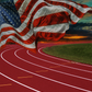 American Flag Flying Over Beautiful Sunset Sports Background SBH0652