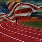 American Flag Flying Over Beautiful Sunset Sports Background SBH0652
