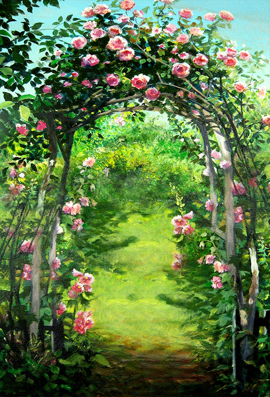 Dream Garden Rose Arch Background Spring Backdrop SBH0654