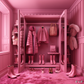 Pink Doll House Closet Background Backdrop for Photo SBH0656