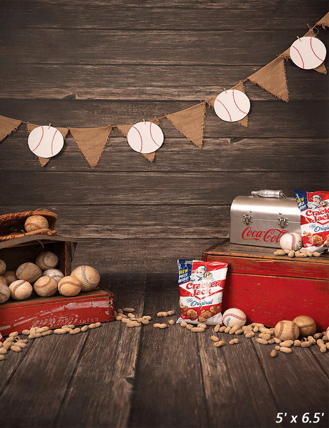 Vintage Baseball for Newborn Background Wood Backdrop SBH0659