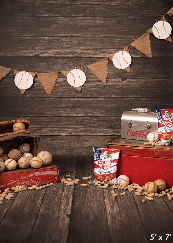 Vintage Baseball for Newborn Background Wood Backdrop SBH0659