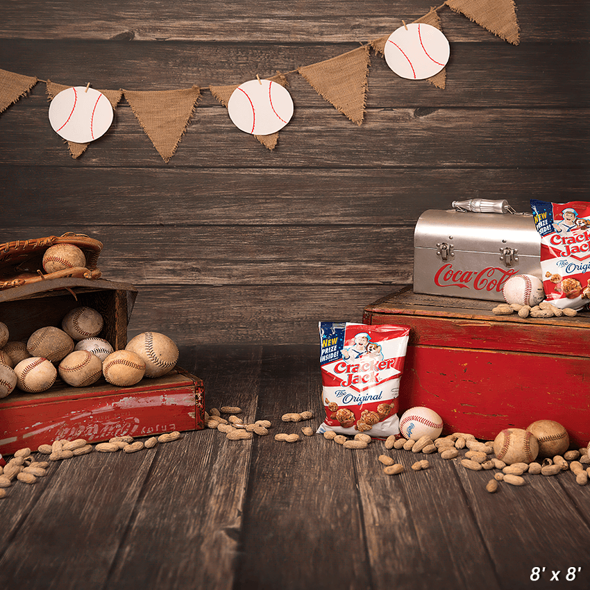 Vintage Baseball for Newborn Background Wood Backdrop SBH0659