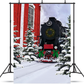 Holiday Frozen Christmas Trees Snow Background SBH0663
