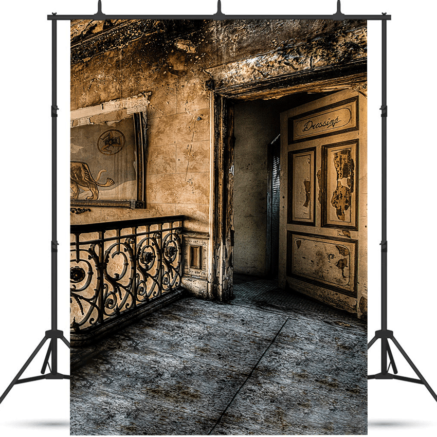 Old Backyard Antique Residential House  Backdrop for Photo SBH0708