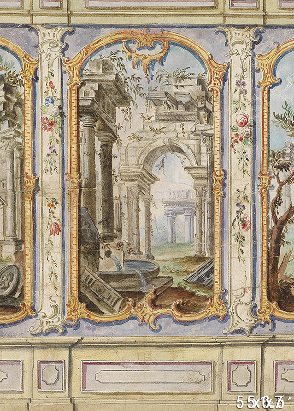18th Century Chinoiserie Palazzo Interior Fabric Backdrop for Photo SBH0709