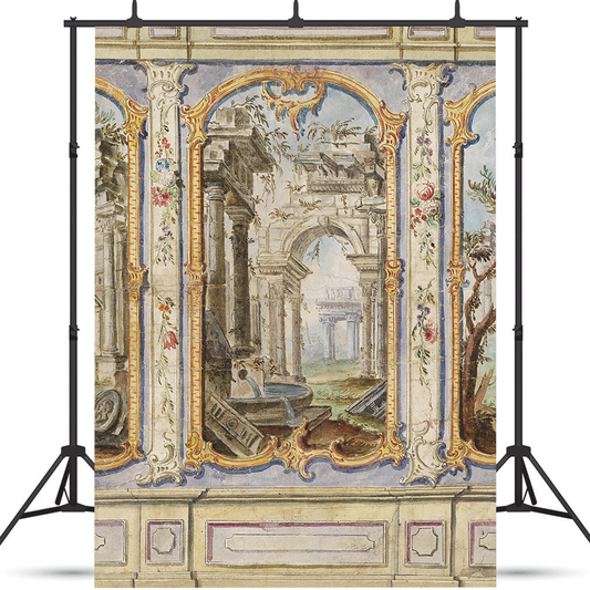 18th Century Chinoiserie Palazzo Interior Fabric Backdrop for Photo SBH0709