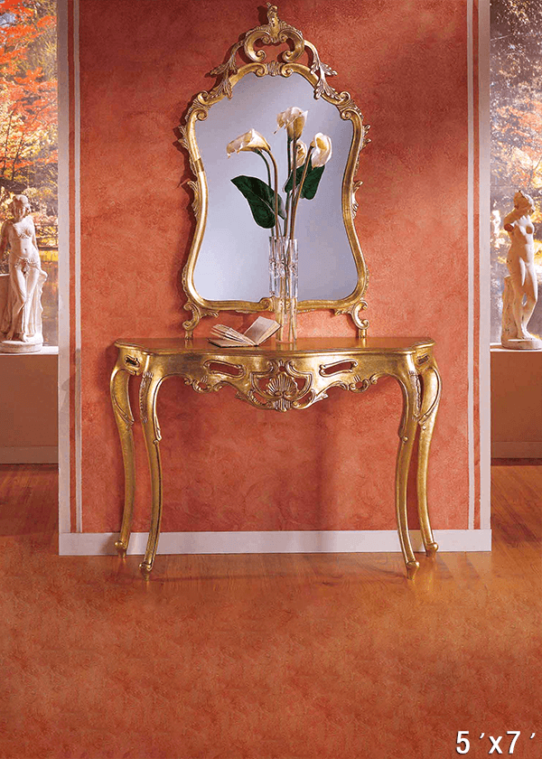 Classical Design with Ornate Mirror and Carved Table Backdrop SBH0738