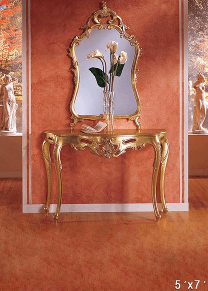Classical Design with Ornate Mirror and Carved Table Backdrop SBH0738
