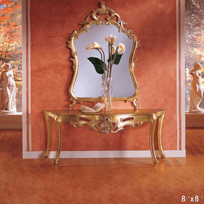 Classical Design with Ornate Mirror and Carved Table Backdrop SBH0738