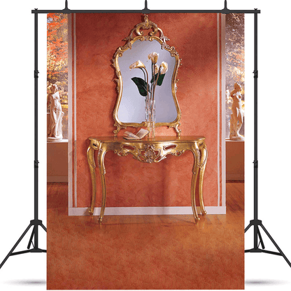 Classical Design with Ornate Mirror and Carved Table Backdrop SBH0738