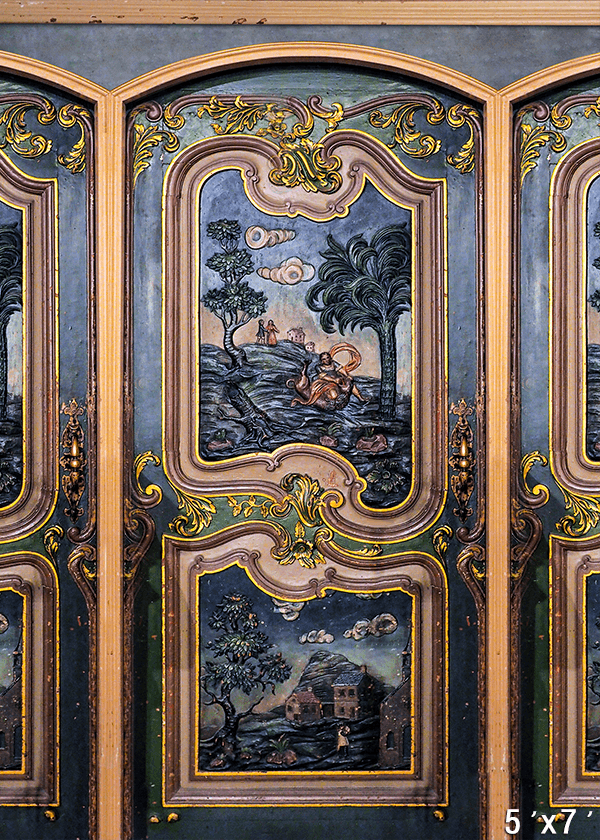 Baroque Narrative Panel with Golden Accents Photography Backdrop SBH0750