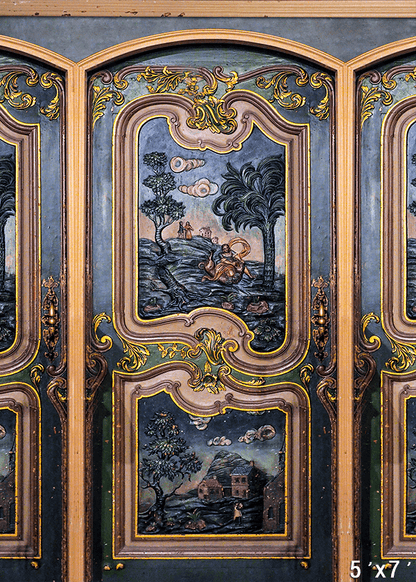 Baroque Narrative Panel with Golden Accents Photography Backdrop SBH0750