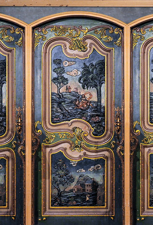 Baroque Narrative Panel with Golden Accents Photography Backdrop SBH0750