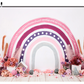 Pink Vintage Boho Rainbow Backdrop for Photoshootings SBH0262