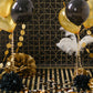 Black and Gold Balloon Ribbon Party Show Backdrops