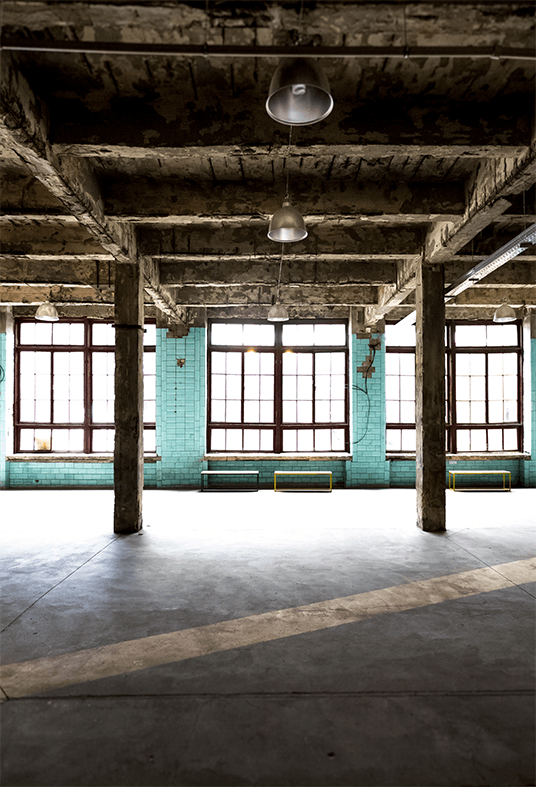 Old Abandoned Warehouse With Big Windows Photography Backdrop SBH0231