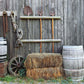 Farm Yard Wall with Tools and Vat Barn Backdrop for Photography