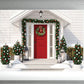 White Wooden House Christmas Backdrops