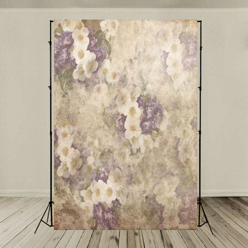 White Purple Flowers Abstract Backdrops for Picture