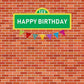 Red Brick Wall Happy Birthday Backdrop  for Baby Shower Table Banner