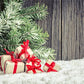 Snow Wooden Gift Backdrop for Christmas