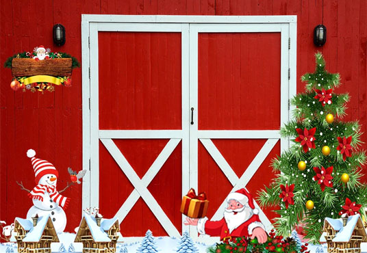 Christmas Santa Claus Red Brand Winter Photo Backdrop for Studio